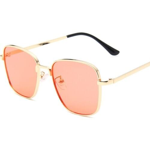 Retro Square Sunglasses for Women Disgner Vintage Metal Frame Male Sun Glasses Ocean Piezas Gafas De Sol Mujer De Lujo Marca