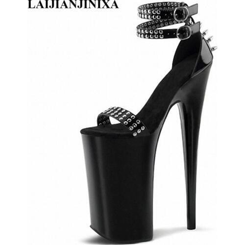 LAIJIANJINXIA 2018 Platform Womens shoes 20cm High Heels platform night club sandals super high heel dancing shoes E-202