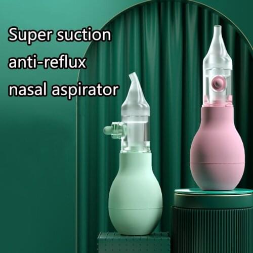 Cute baby silicone anti-reflux nasal aspirator pump neonatal cold nose mucus cleaner baby nasal aspirator safe and non-toxic
