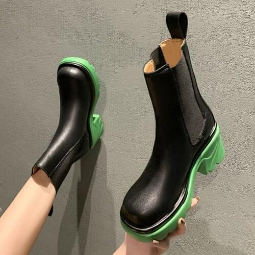 Fashion Boots Womens Fashion Autumn Winter New Platform British Style Boots Short Tube Chelsea Chimney Boots boots