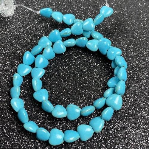 Fashion Blue Turquoises Stone Beads Hearts Semi-finished Loose Spacer Beads for Jewelry Making DIY Necklace Bracelet Accessories