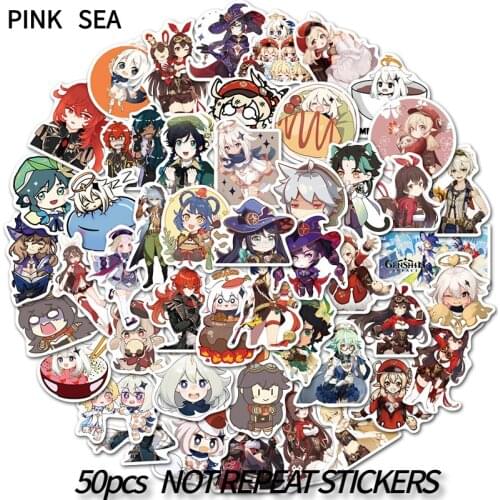 10/30/50Pcs/set Genshin Impact Cartoon Game Open World Sticker For Phone Case Kid Laptop Luggage Skateboard Suitcase Laptop