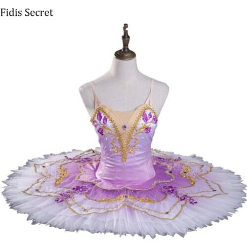 New Purple Professional Platter Ballet Tutu Skirt,Female Adult Flower Fairy Princess Classical Stage Costumes,Girls Dance Dress