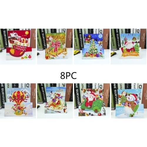 HUACAN 5D Special Shaped Diamond Painting Christmas Card Diamond Mosaic Santa Claus Greeting Postcards Handmade Art Gift