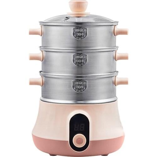 Supply custom wholesale 18cm three layers stainless steel electric food steamer