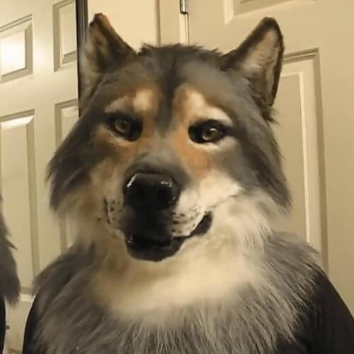 Realistic Wolf Mask Long Plush Wolf Headwear Costume Mask Holiday Cosplay Funny Masks Party Decoration Creepy Toy