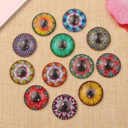 Reidgaller mix kaleidscope eyes photo round dome glass cabochon 10mm 12mm 14mm 18mm 20mm 25mm diy earrings bracelets accessories