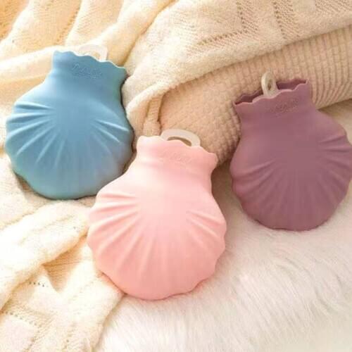 Shell silicone hot water bottle injection student hand warmer simple warm water bag mini warm palace explosion-proof