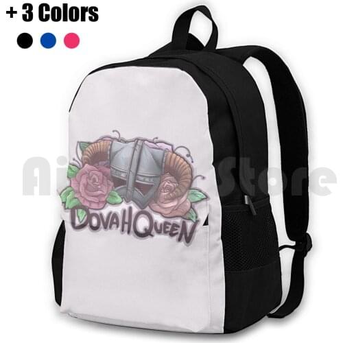 Dovahqueen Outdoor Hiking Backpack Waterproof Camping Travel Skyrim Dovahkiin Feminism Badass Geek Game Videogame Grrrl