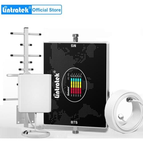 Lintratek 4G Amplifier Five-Band B20 800 900 1800 2100 2600MHz Cellular Repeater GSM 2G 3G 4G Network Mobile Signal Booster yagi
