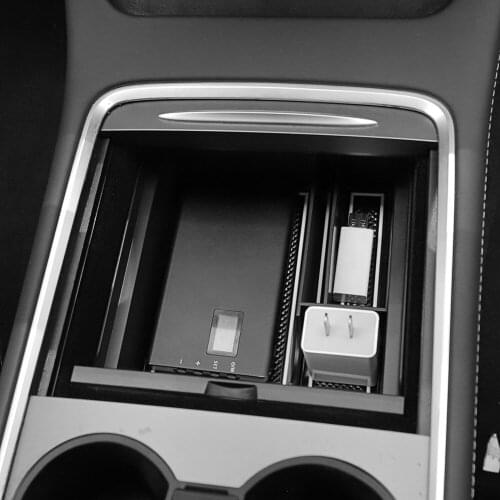 Armrest Storage Box for Tesla Model 3 Y 2021 Large-capacity Non-slip Soft Car Auto Interior Accessories