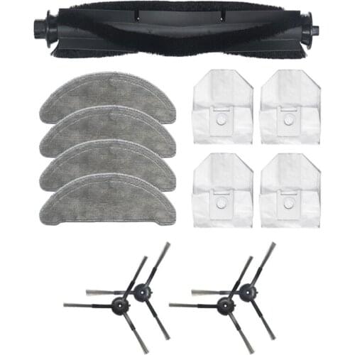 For Xiaomi Roidmi EVE Plus Sweeper Parts Side Brush Kit Main Brush Dust Bags Mop Rag Vacuum Cleaner Accessories