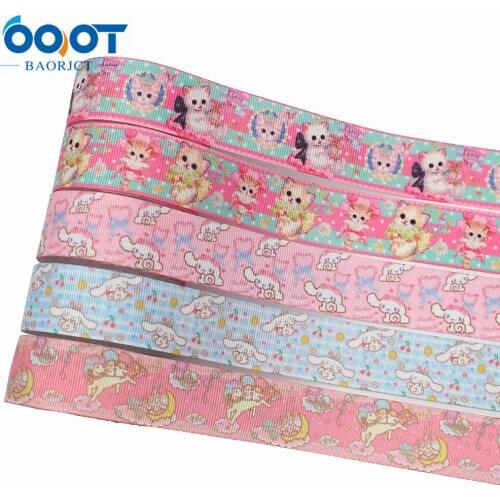 1''Pink pet Printed Grosgrain Ribbon ribbons for hair bows ribbon for gift wrapping ribbon for crafts ,L-20729-739