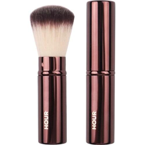 1 piece Retractable Blush Makeup brushes Portable Powder contour Blusher Make up brush Pro Cosmetic tool metal handle with case