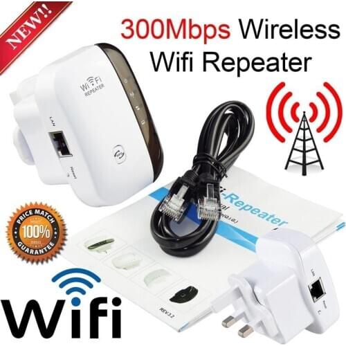 300M Wireless-N Wifi Repeater 2.4G AP Router Signal Booster Extender Amplifier UK Plug