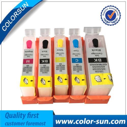 5pcs BCI-320 BLI-321 BCI 320 Refillable ink cartridges for Canon MP540 MP620 MP630 MX860 MX870 printer cartridge with ARC chips