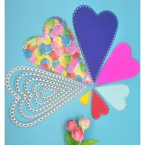 5-layer metal cutting mold with lace peach heart, scrapbook, photo album decoration, DIY handmade art