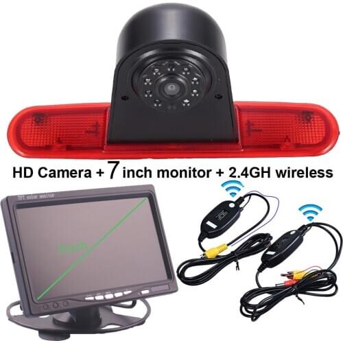7 Inch Monitor + 2.4G Wireless Brake light rear view back Parking car camera for Fiat DOBLO 263 Opel Combo 2010 2011-2018 2019