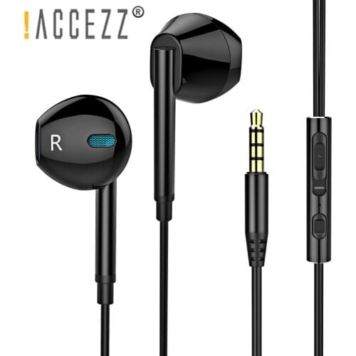 !ACCEZZ 6D Wired Earphone 3.5mm Jack In-Ear Sport Earbuds With Mic Mobile Phone Earphone Universal Bass Stereo Surround Earphone