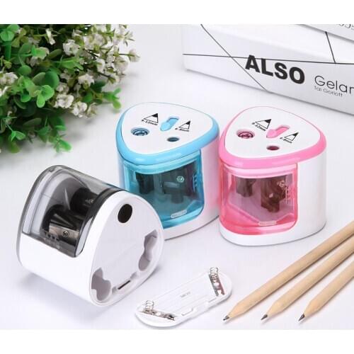 Dual Holes Battery Automatic Electric Pencil Sharpener School Office Stationery