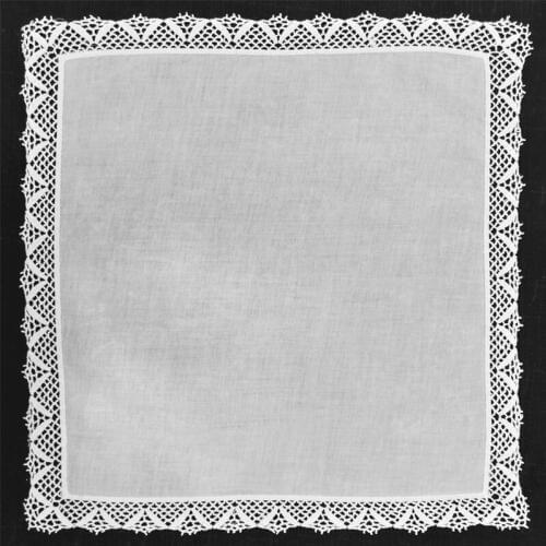White Cotton 12-inch Lace wedding Handkerchief Ladies Hankies women hanky