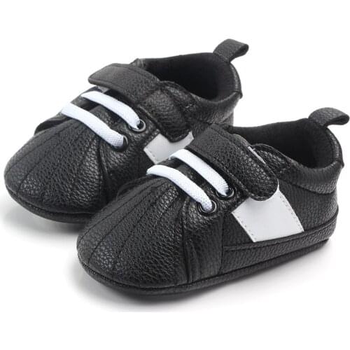 Newborn Baby Boy Shoes PU Magic Sticking Bottom Anti-Skid and Air-Permeable Walking Baby Shoes Baby Shoes Boy