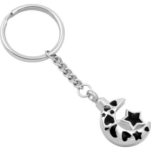 Ijk2031 Love You To the Moon and Back Cremation Urn Pendant Key Chain Memorial Jewelry For Pet/Human Ashes Jewelry Keychain