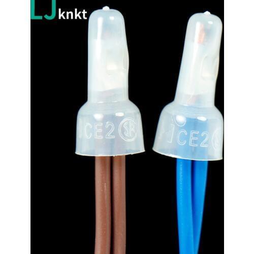 CE-2X Nylon Crimp Caps 100pcs terminal connector blocks tb Closed Line Cap PP PA66 Splice Terminals faston wire accessories set