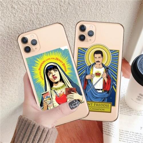 Freddie Mercury Fiction Saint Mia Saint Jules Cover for iPhone X XR XS 8 7 Plus 6 6s Plus 5S SE 11 Pro Max Catholicism Tpu Case