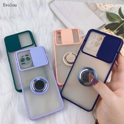 For Realme 8 Pro Case magnetic Ring Stand Holder Case for OPPO Realme 8 Pro 4G Slide Camera lens Protection Back Cover Cases