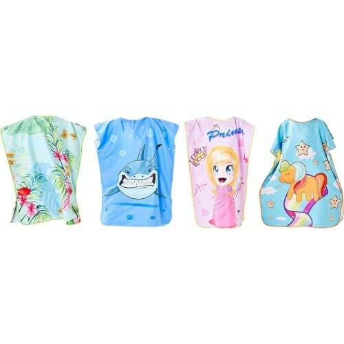 Children Toddler Sandproof Beach Surf Poncho with Hood for Sports Swim Yoga