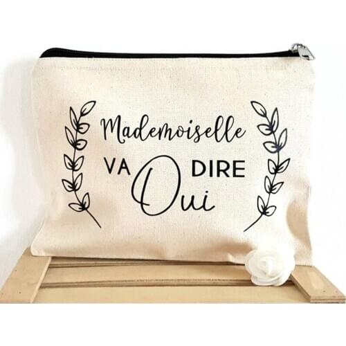 Personalized bridal shower kit bride clutch bag mademoiselle makeup bags Cosmetic bags first aid kit bachelorette proposal gift