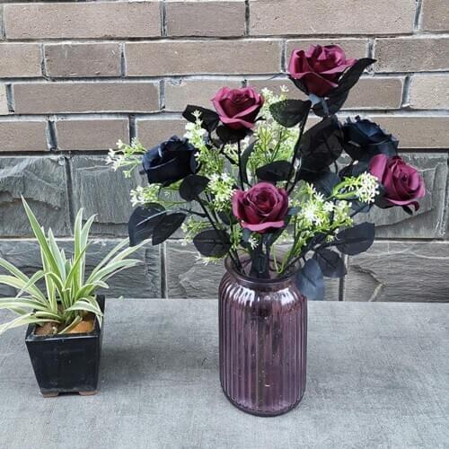 10Pcs Artificial Rose Flower Plant DIY Garden Party Home Bridal Wedding Decor Home Garden Decoration Artificial Dried Artificial