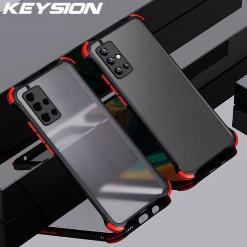 KEYSION Matte Case for Samsung A52 5G A72 A42 A32 A12 A02S A51 A71 Shockproof Phone Cover for Galaxy S21 Ultra S20+ Note 10 Plus