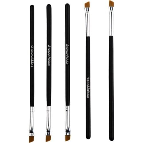5Pcs Makeup Brushes Black Eyebrow Inclined Flat Angled Brush Eyeliner Eyeshadow Eye Brow Makeup Tool Professional Women Cosmetic
