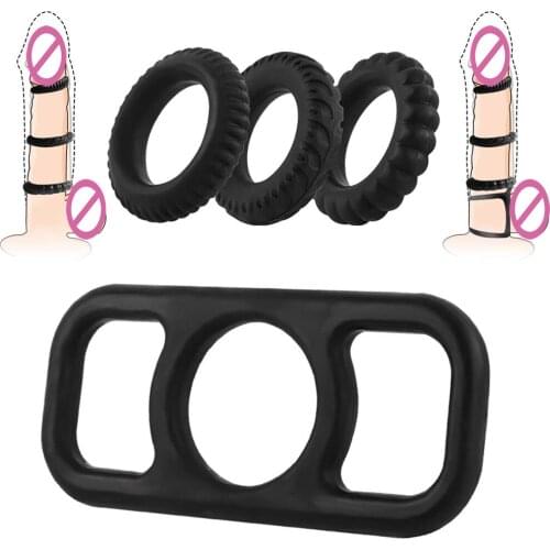 Penis Ring for Couples Sex Cock Rings 4Pcs/Set Sex Toy for Men Premium Stretchy Silicone for Longer Harder Stronger Erection