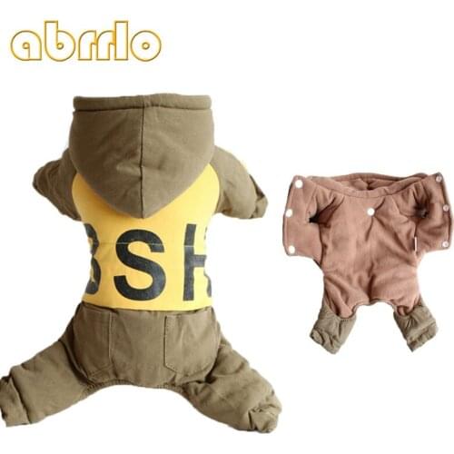 Abrrlo Warm Winter Dog Hoodies For Chihuahua Yorkshire Windproof Thick Overalls Puppy Clothing Dog Clothes Jumpsuit Coat XS-XXL