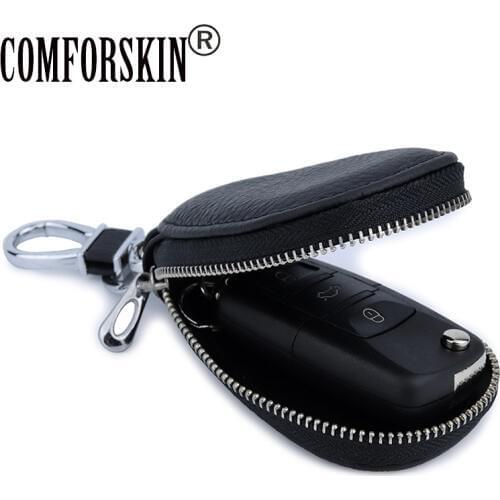 COMFORSKIN Brand Luxurious Genuine Leather Key wallets New Arrivals Multi-function Key Case For Cars Cowhide Unisex Key Holders