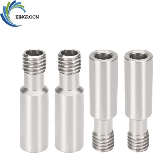 KINGROON 4pcs 3D Printer CR10 Full metal Throat Direct Heat Stainless Steel Bowden Tube Long Thread For Ender 3 Reprap 1.75 mm