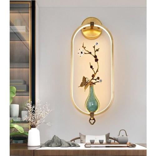 Model Room Hotel Decoration Wall Lamp Aisle Living Room Wall Light Bedroom Bedside Lighting Passageway Copper Wall Lamps