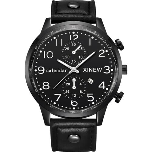 Mens Brand Watches Fashion Leather Band Calendar Quartz Watch Male Simple Cheap Vintage Designer Clock Relogio Masculino 2021