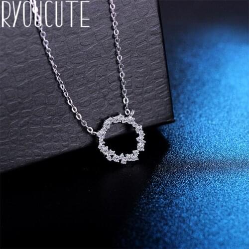 New Boho Silver Color Circle Necklaces Pendants For Women Gifts Charm Statement Necklaces Collar