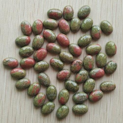 Wholesale 50pcs/lot fashion good quality natural flower green stone Oval CAB CABOCHON 10x14mm beads for jewelry making free