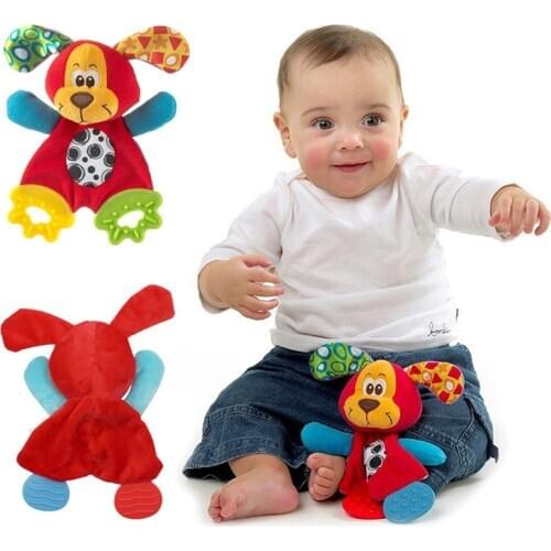 Plush toy puppy wrinkle rattle towel baby baby comfortable sleep childrens toy teether and activity gifts can bite J0642