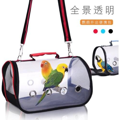 Portable Clear Bird Cage Lightweight PVC Breathable Bird Parrots Cage Airy Travel Bag Easy Cleaning Pet Supply