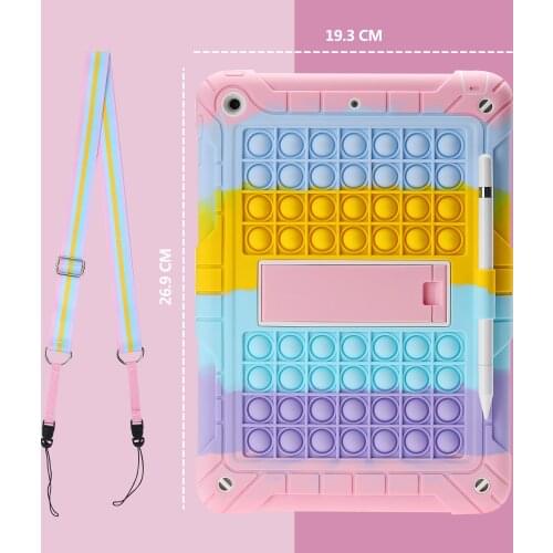 Stress-Relieve Push It Bubble Silicone + PC Case for iPad Air 10.5 10.9 10.2 2019 2020 Pro 11 12.9 2020 9.7 2017 tablet Cover