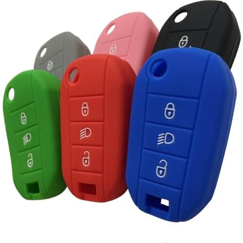 Funda Llave For Peugeot 208 308 3008 2008 307 Silicone Key Case For Peugeot 508 407 Expert Rifter Partner Car Key Cover Case Fob