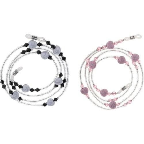 2pcs Beaded Eye Glasses Sunglasses Eyewear Chain Cord Lanyard Holder Strap