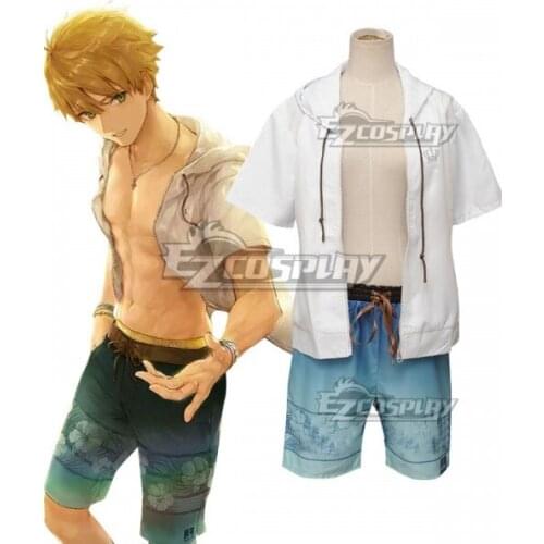Fate Grand Order Saber Arthur Pendragon Hero on the Beach Formal Craft Adult Suit Halloween Summer Outfit Cosplay Costume E001