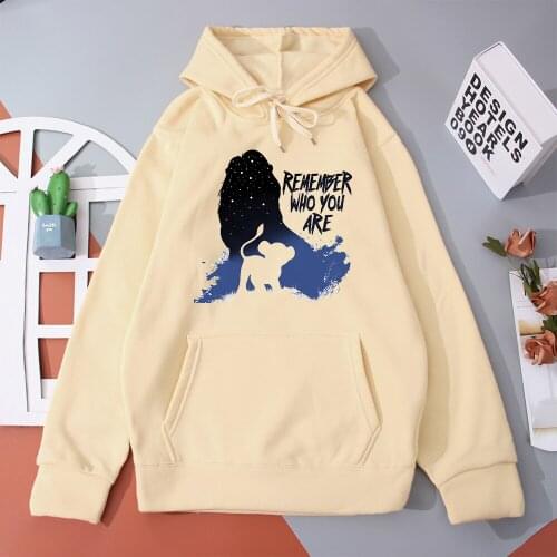 The Lion King Hakuna Matata Hoodies Remember Who You Are Letter Printed Sweatshirts Female Harajuku Casual Hoodie Autumn Tops